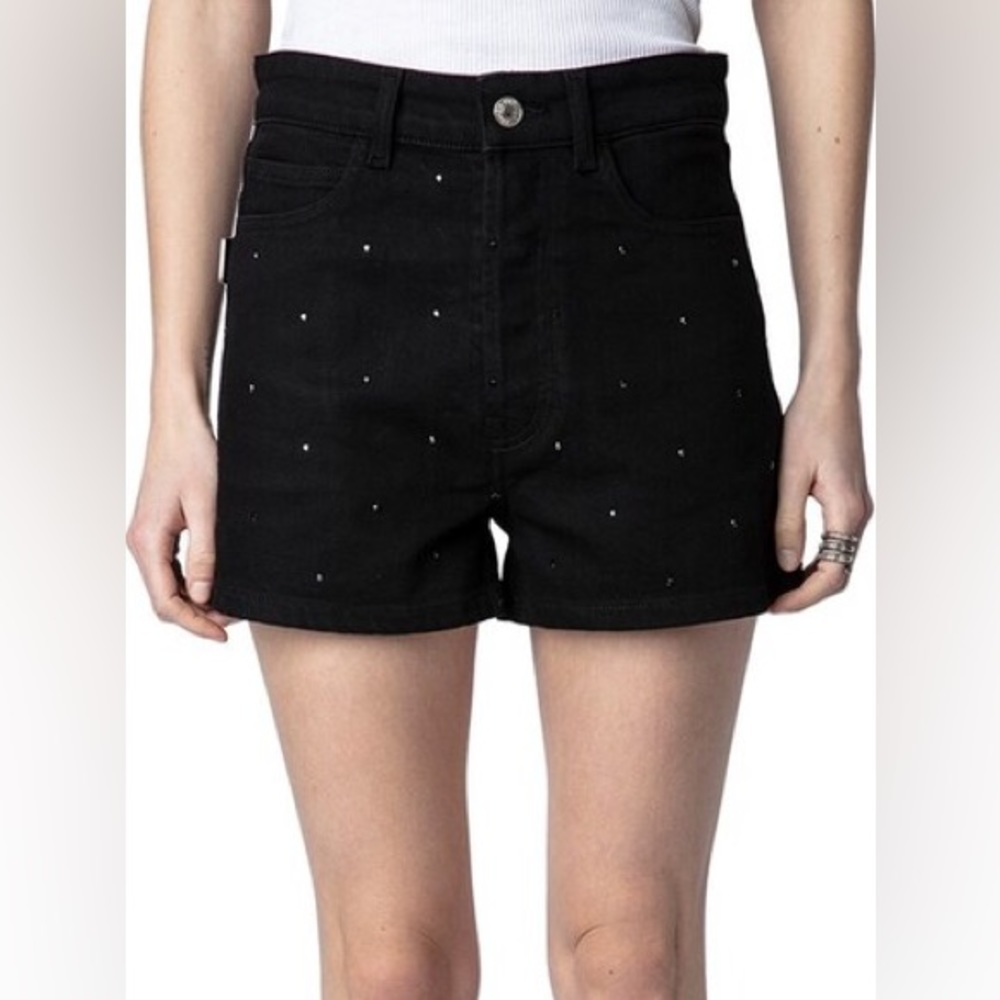 NWT Zadig & Voltaire rhinestone-embellished denim shorts